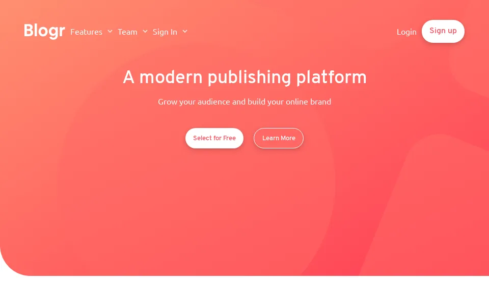 blogr Frontend Mentor website thumbnail